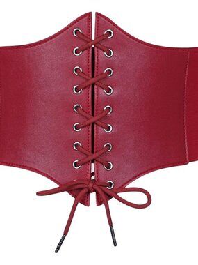 Women's Elastic Costume Waist Belt Lace-up Tied Waspie Corset Belts